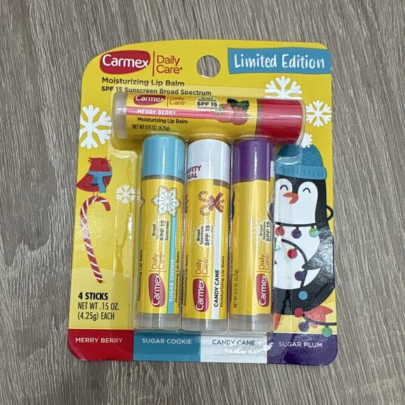 Carmex Other - Carmex Daily Care Limited Edition Lip Balm SPF 15 4ct 0.15 oz Merry Berry